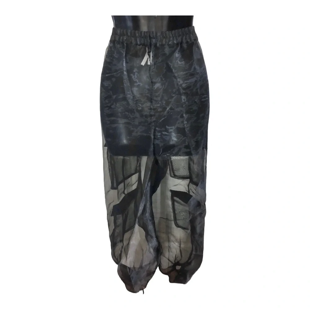 Sheer Black Cargo Harem Pants - Picture 6 of 16